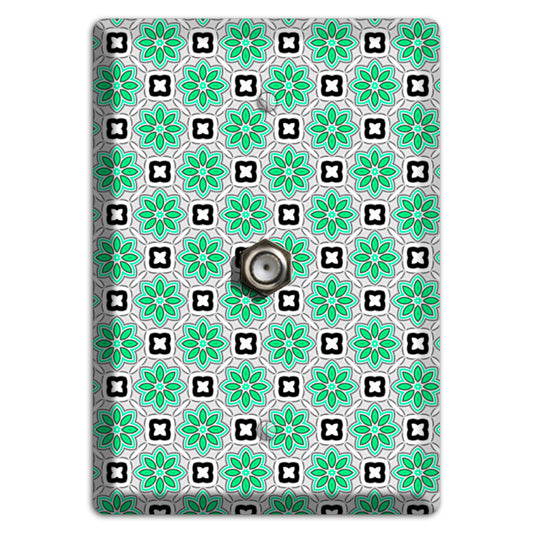 Green and Black Foulard Cable Wallplate
