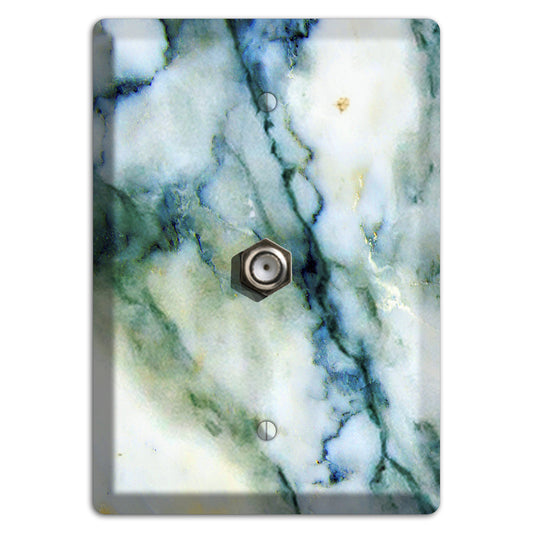 White, Green and Blue Marble Cable Wallplate