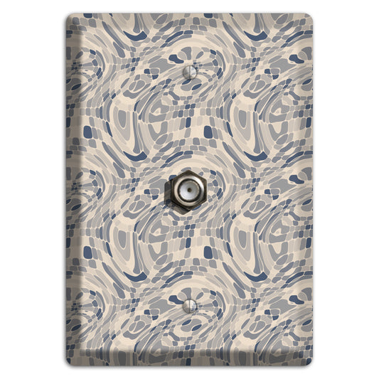 Blue and Beige Abstract 2 Cable Wallplate