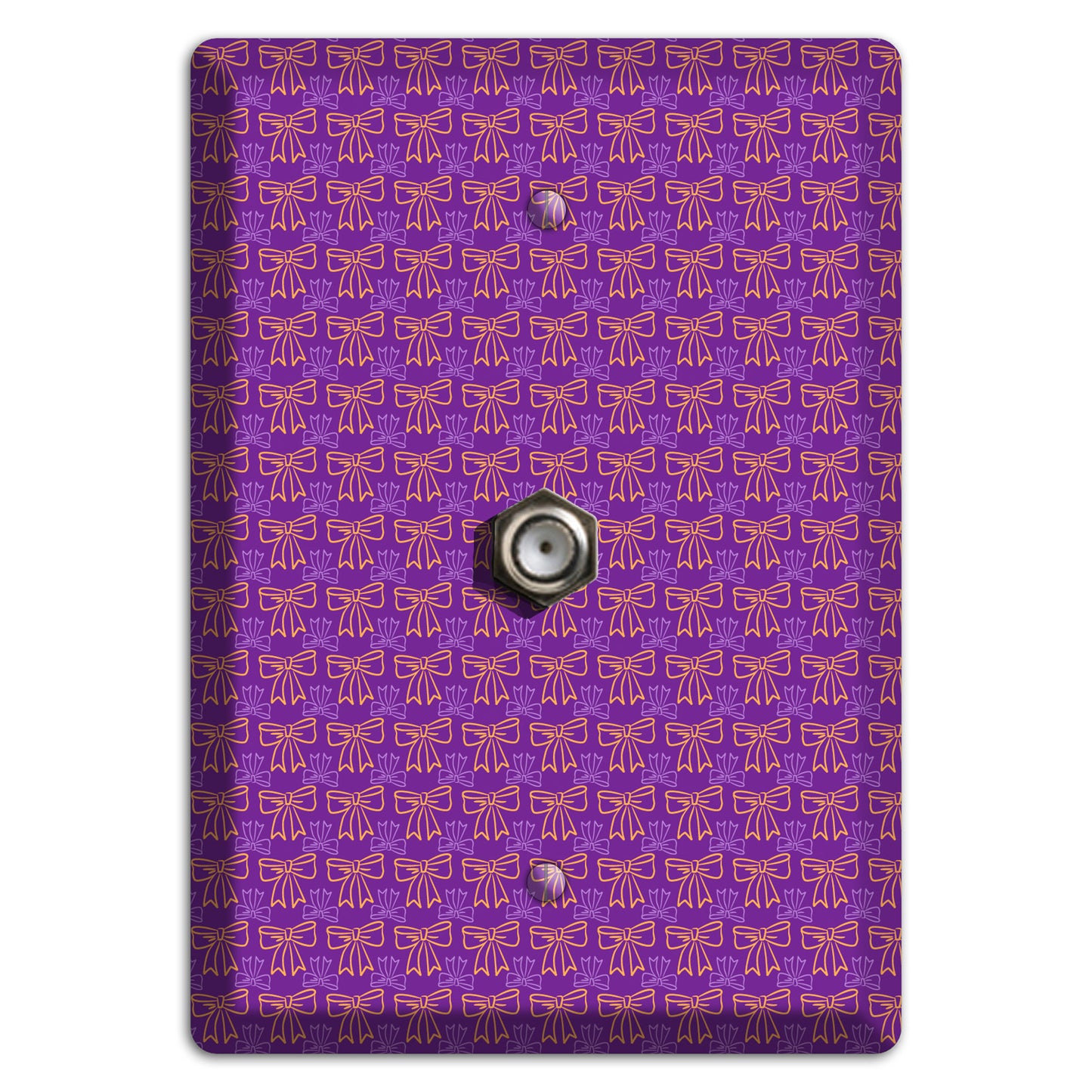 Purple with Pink Bows Cable Wallplate