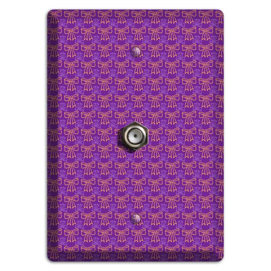 Purple with Pink Bows Cable Wallplate