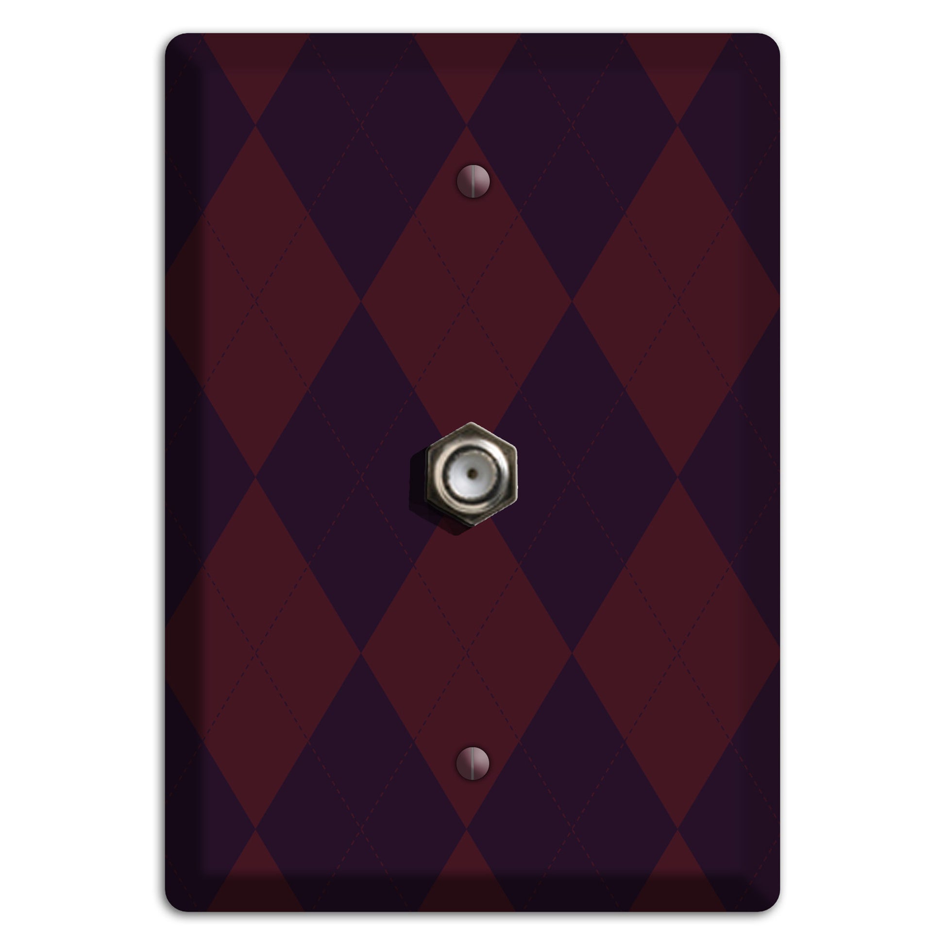 Burgundy Argyle Cable Wallplate