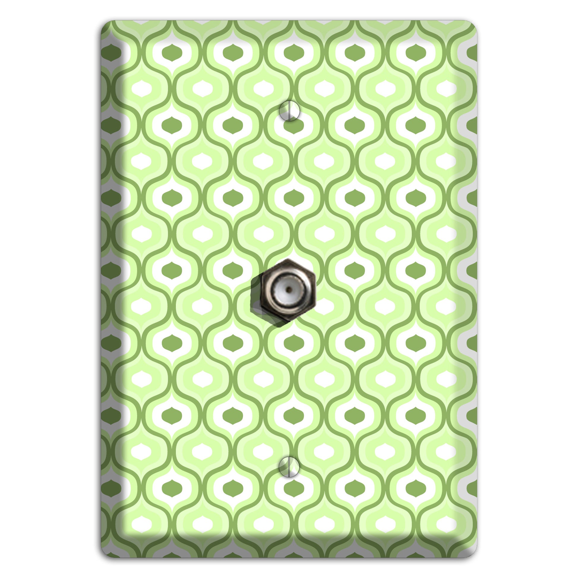 Multi Green Double Scallop Cable Wallplate