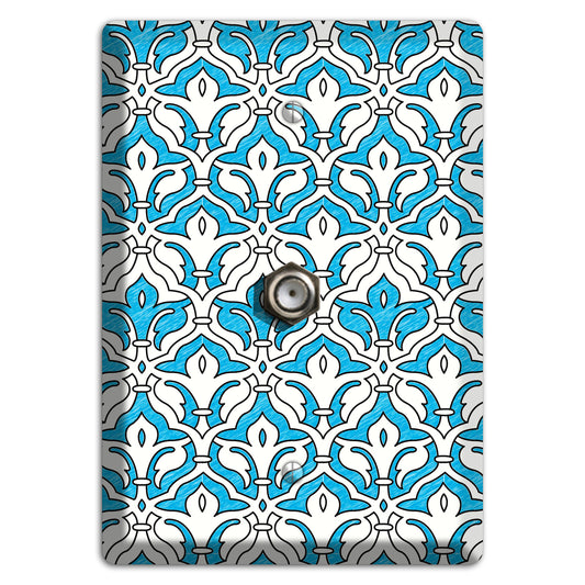 Blue Scallop Tapestry Cable Wallplate