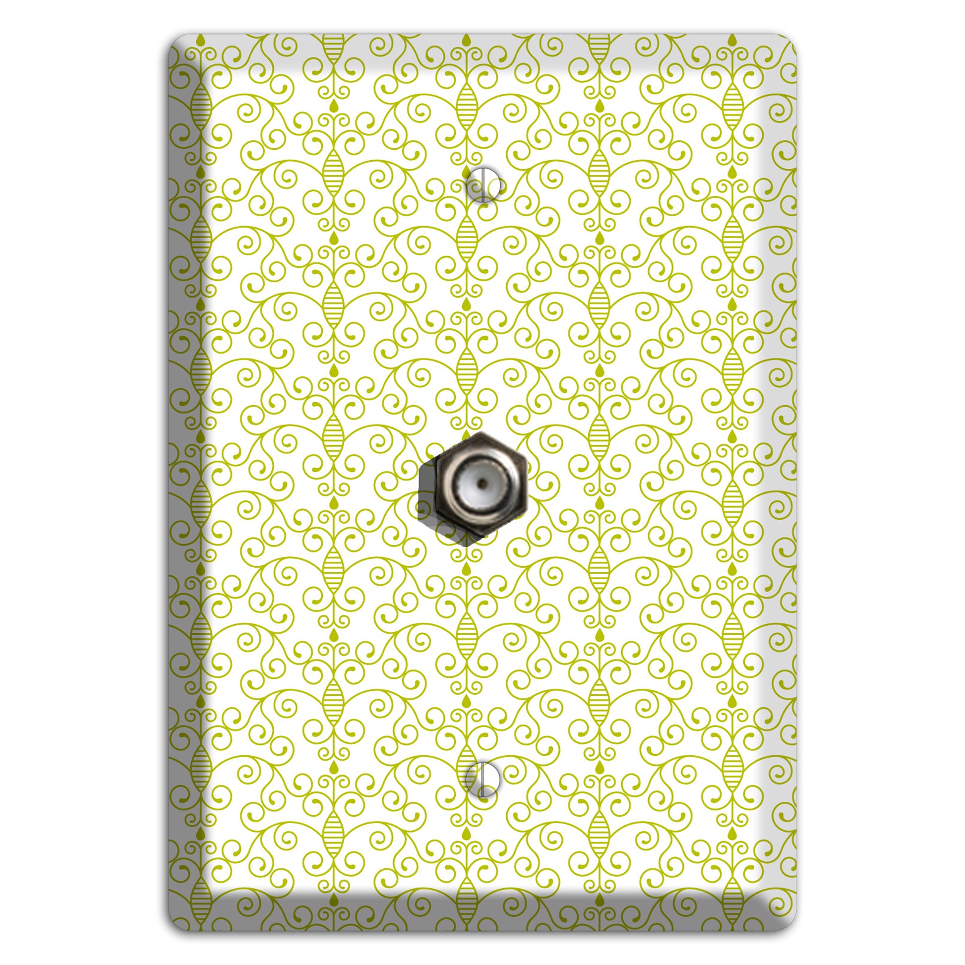 Olive Toile Half Drop Cable Wallplate