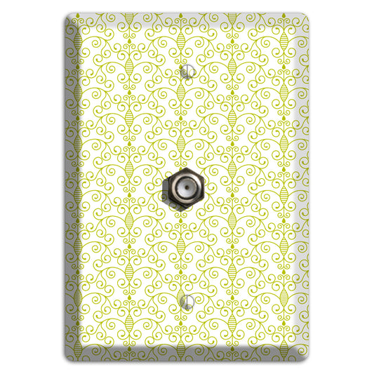 Olive Toile Half Drop Cable Wallplate