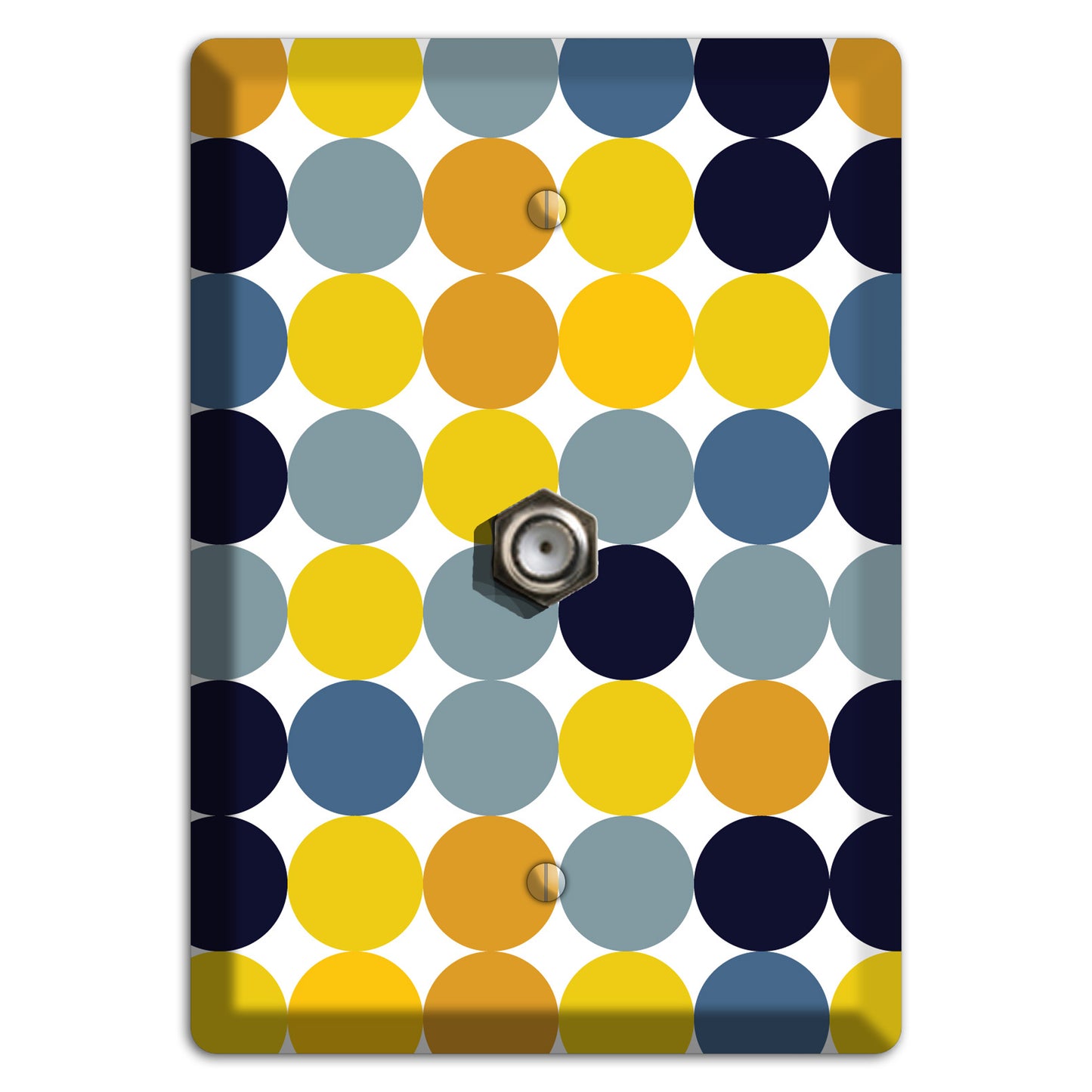 Multi Yellow and Blue Dots Cable Wallplate