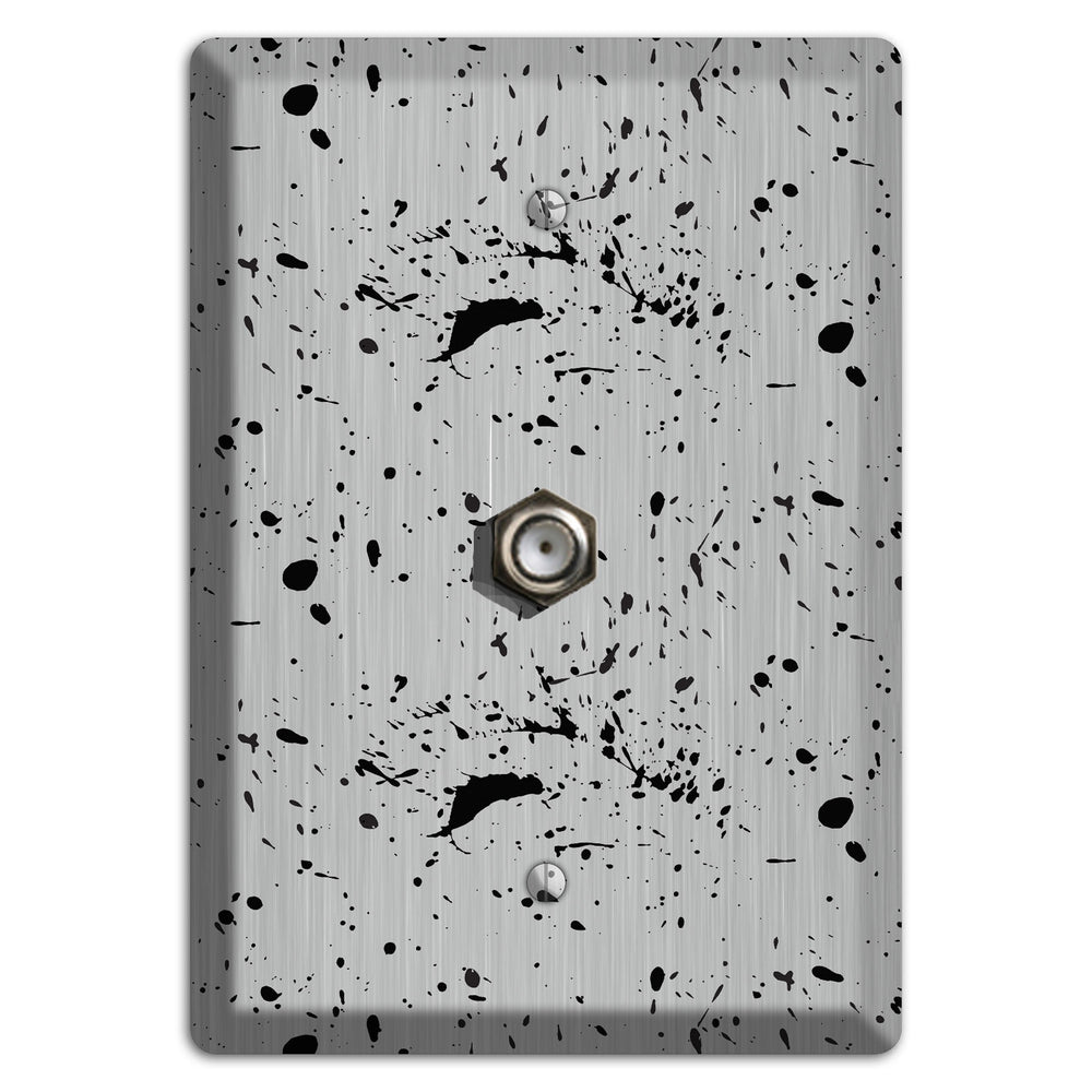 Ink Splash 5 Stainless Steel Cable Wallplate
