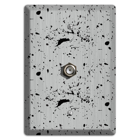 Ink Splash 5 Stainless Cable Wallplate