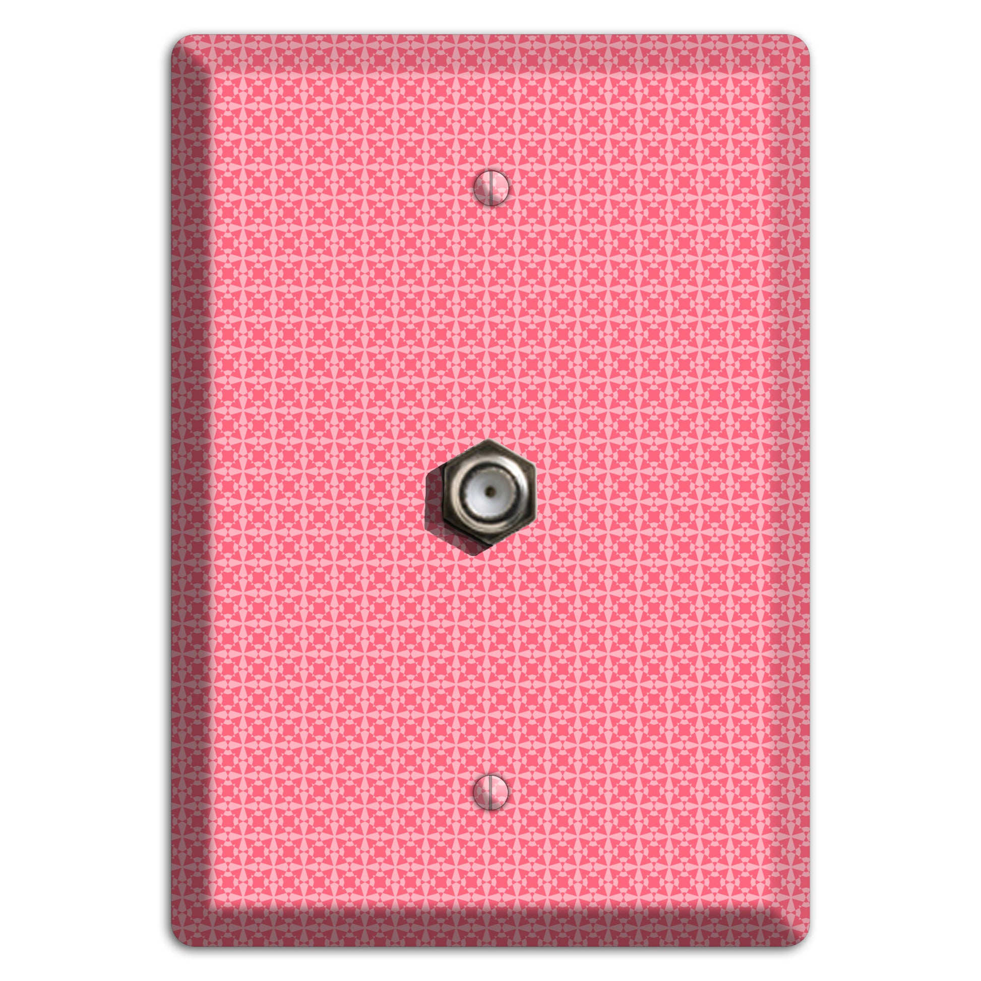 Multi Pink Tiled Arabesque Cable Wallplate