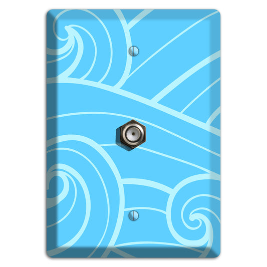 Abstract Curl Blue Cable Wallplate