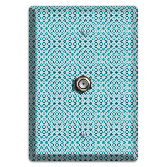 Turquoise and Blue Concentric Dots Cable Wallplate