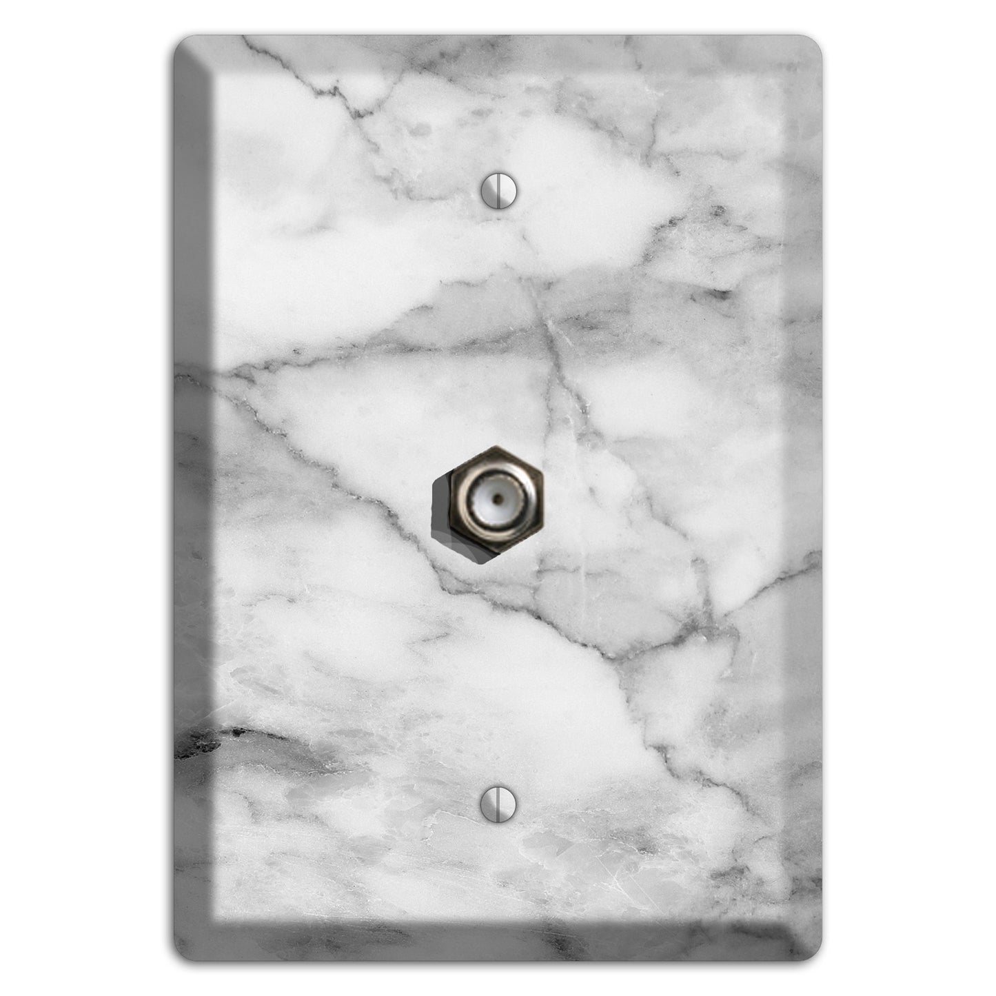 Gray and White Marble Cable Wallplate