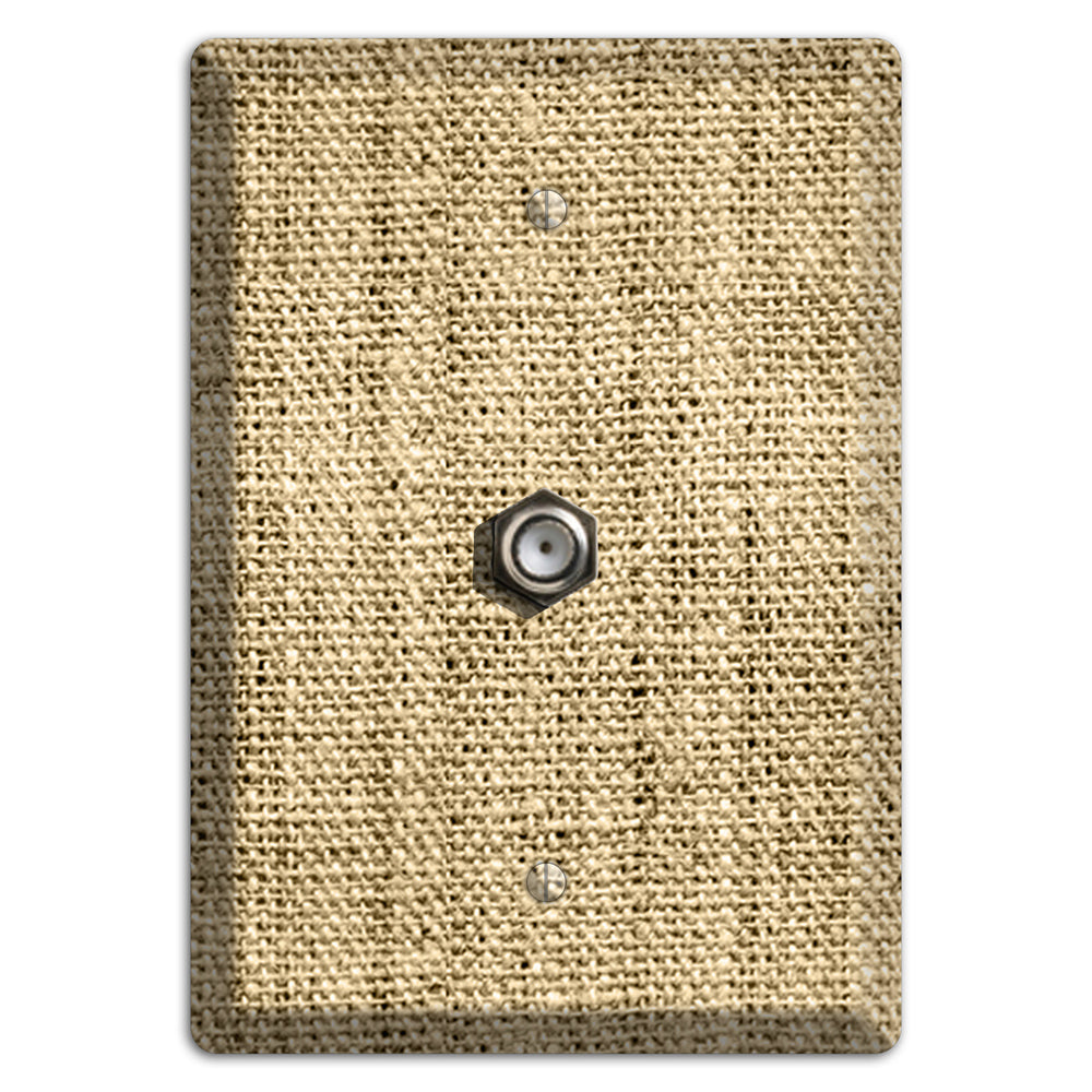 Indian Khaki Burlap Cable Wallplate