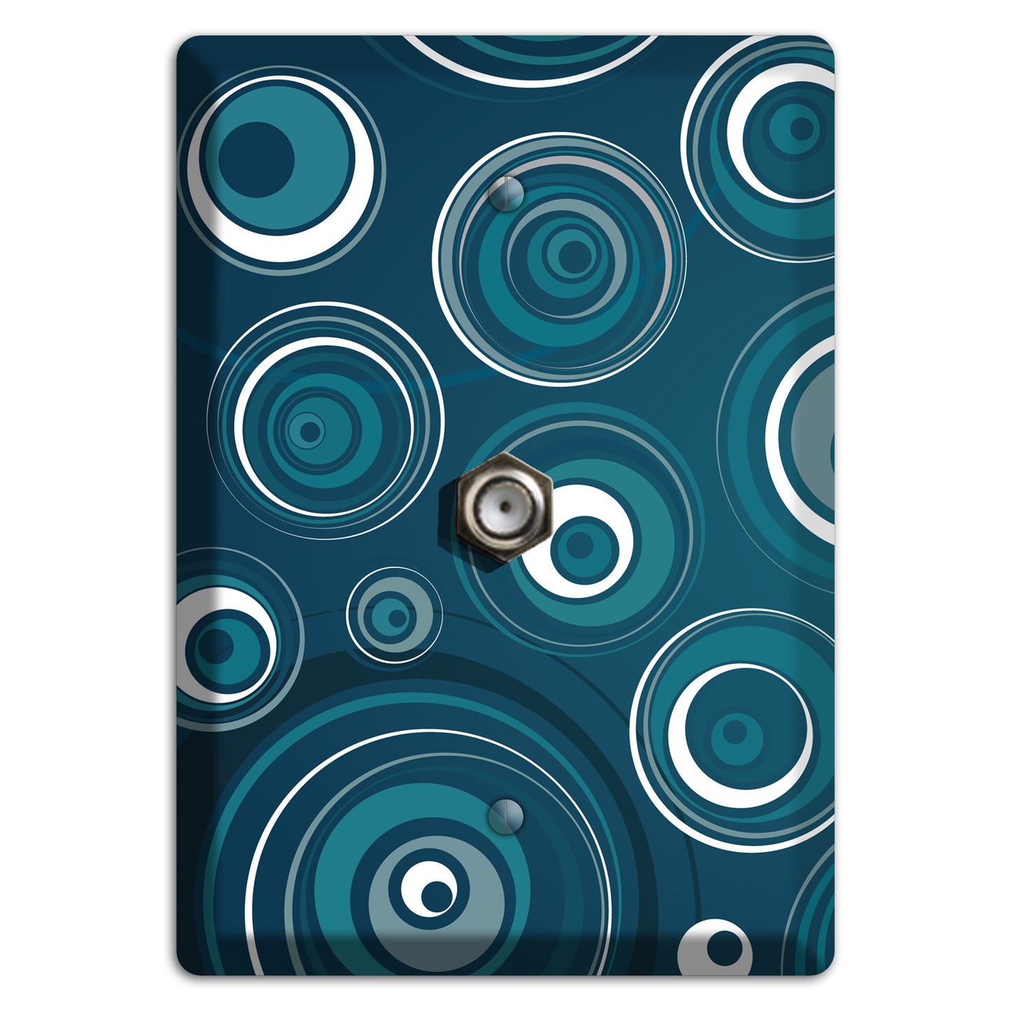 Blue Circles Cable Wallplate