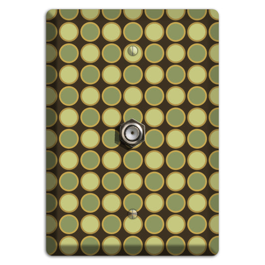 Dark Grey with Multi Olive Tiled Dots Cable Wallplate