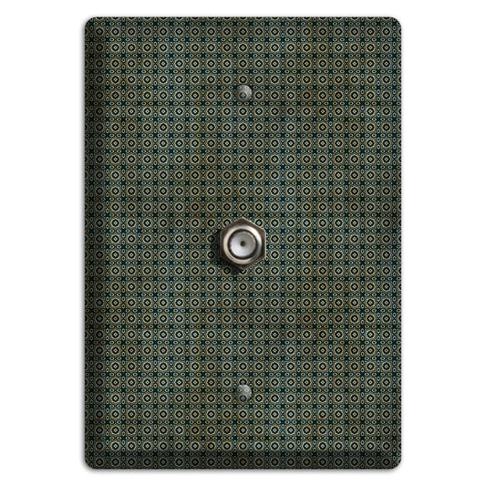 Dark Green Grunge Tiny Tiled Tapestry Cable Wallplate