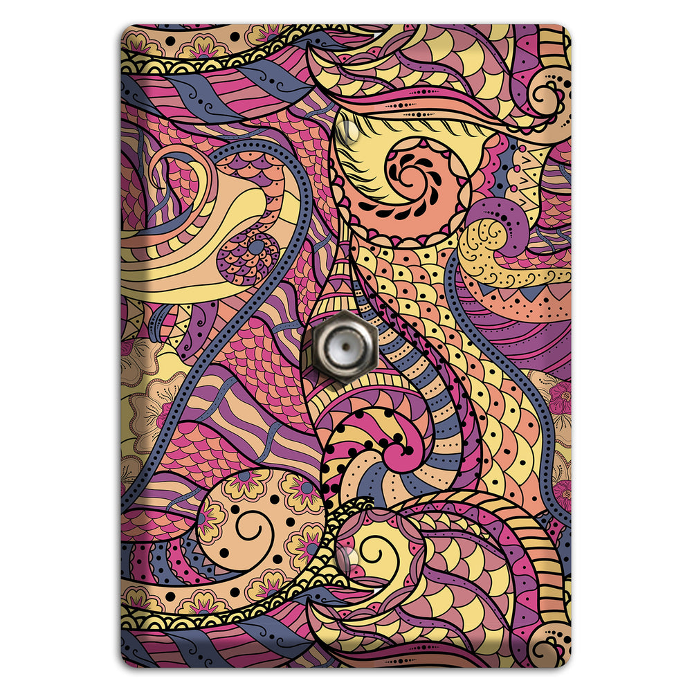 Retro Flourish 2 Cable Wallplate
