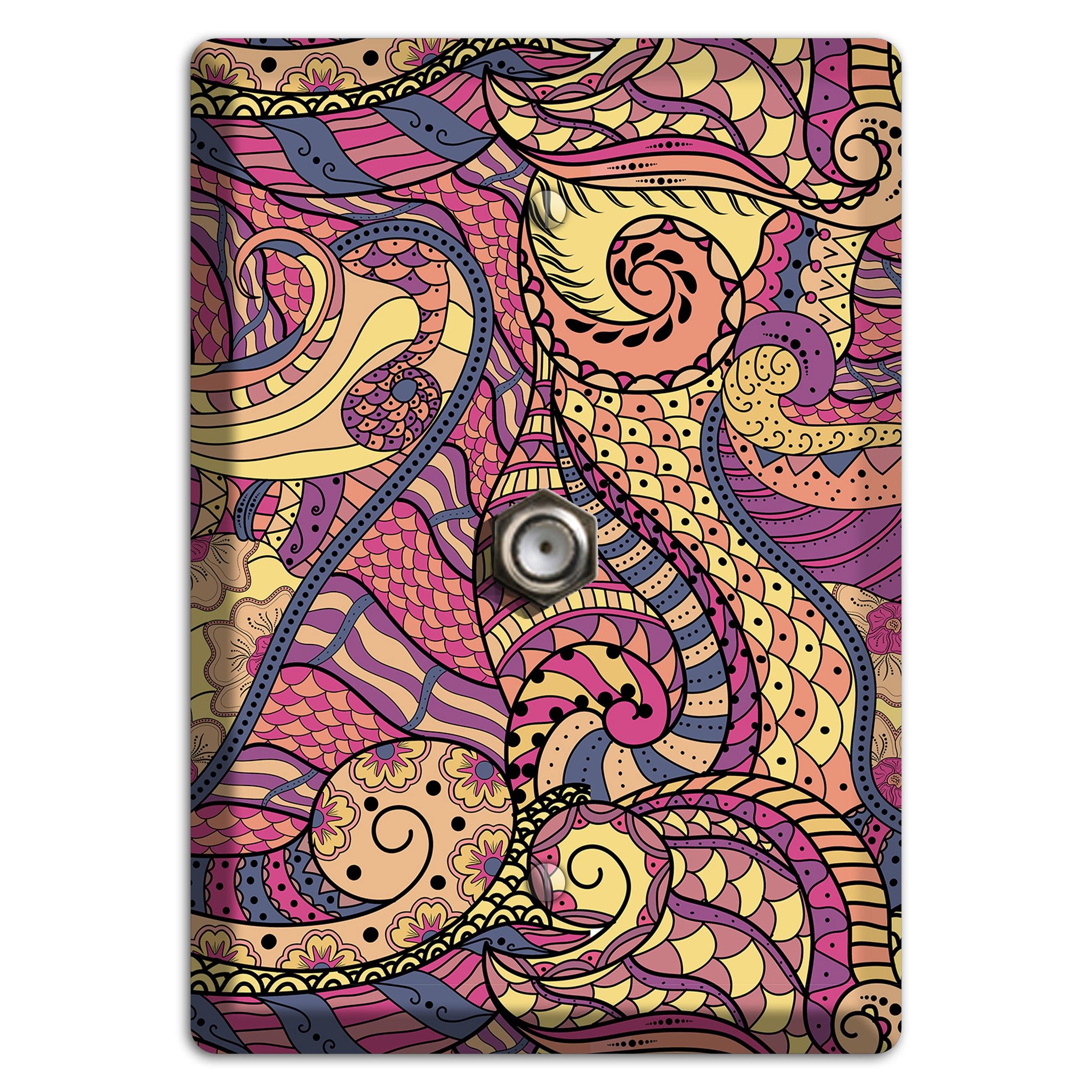 Retro Flourish 2 Cable Wallplate