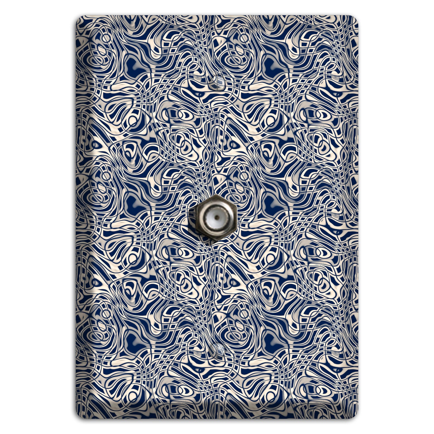 Blue Psychedelic Swirl Cable Wallplate
