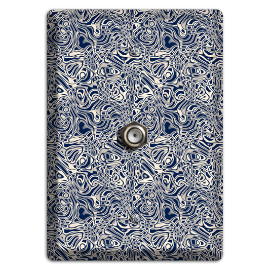 Blue Psychedelic Swirl Cable Wallplate