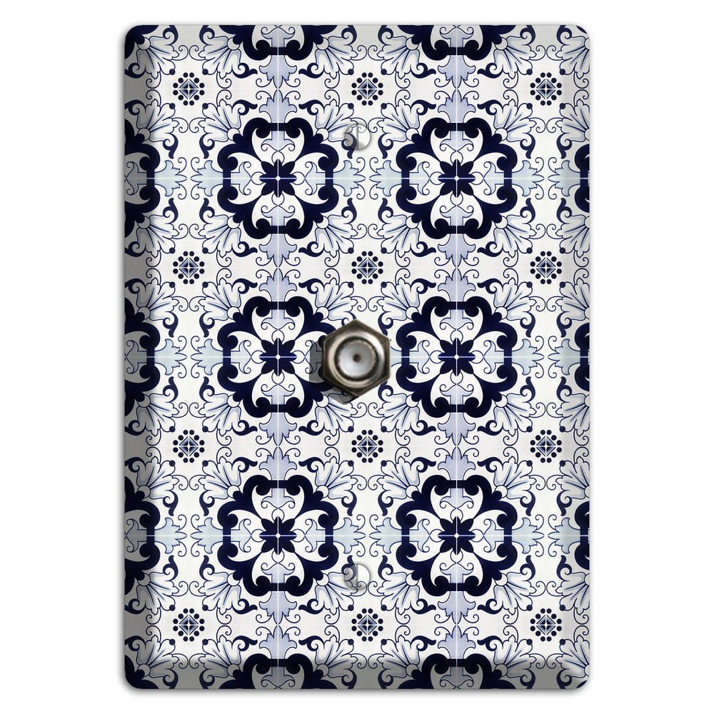 Tavira Tiles 7 Cable Wallplate