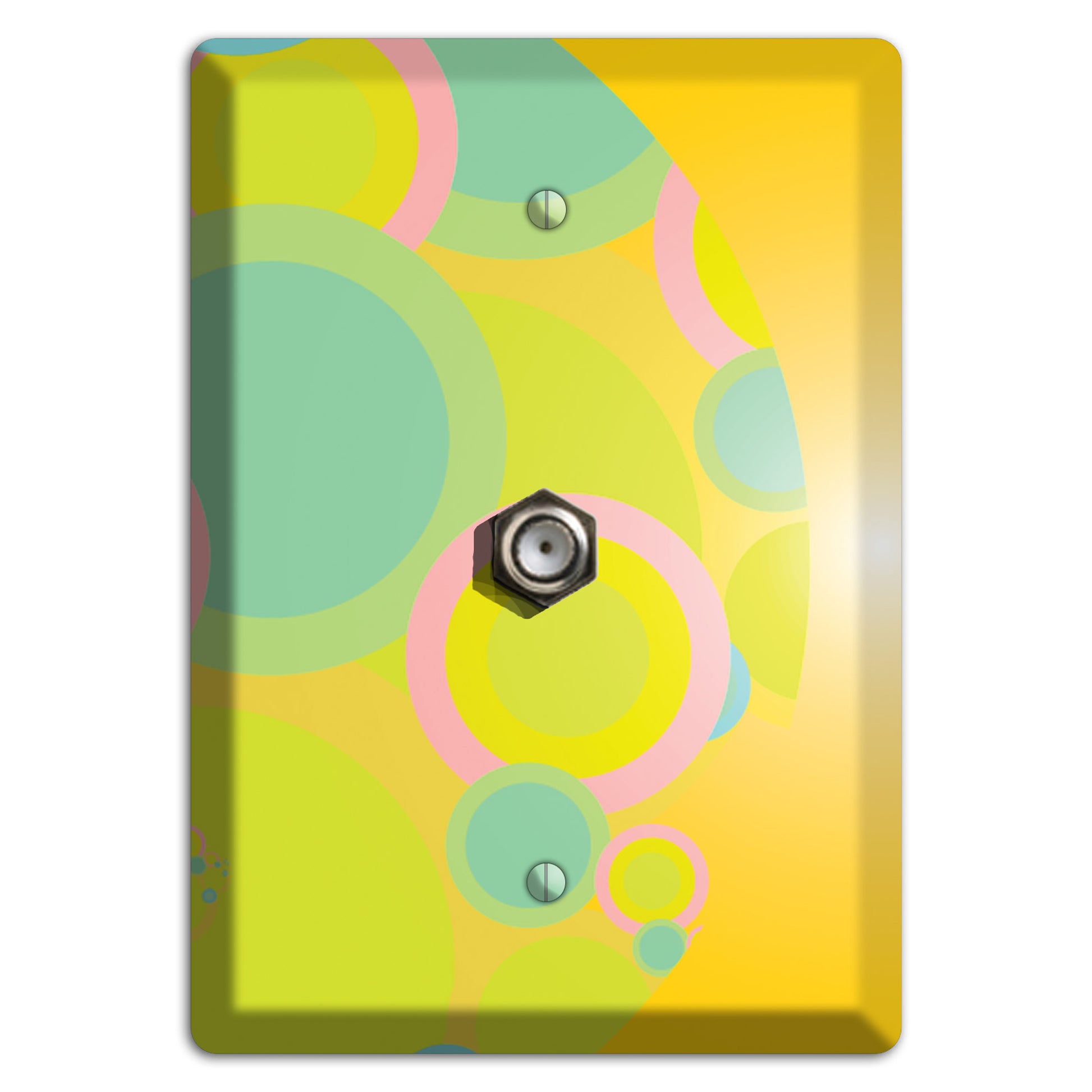 Yellow Circles Cable Wallplate