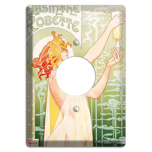 Absinthe Robette Vintage Poster Single Receptacle Wallplate
