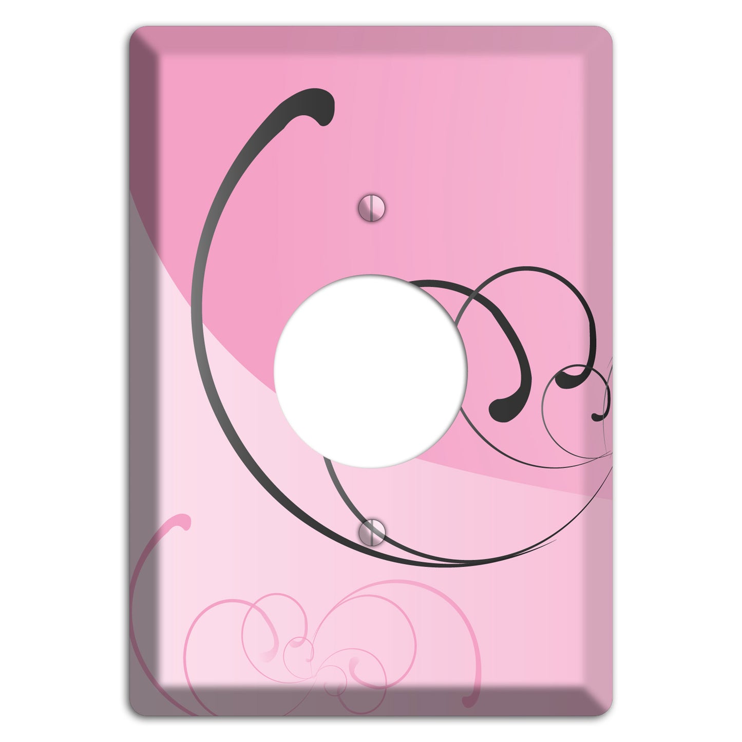 Pink Swoop Single Receptacle Wallplate