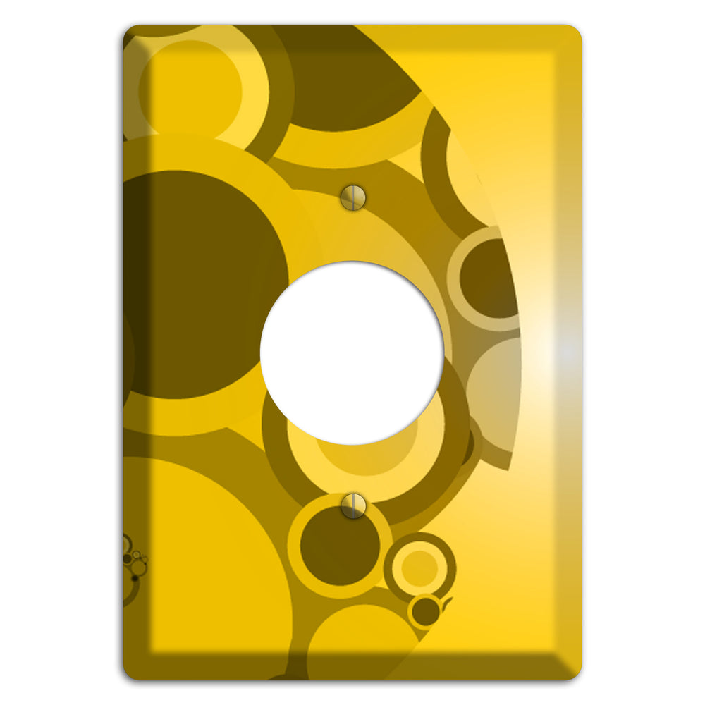 Mustard Yellow Circles Single Receptacle Wallplate