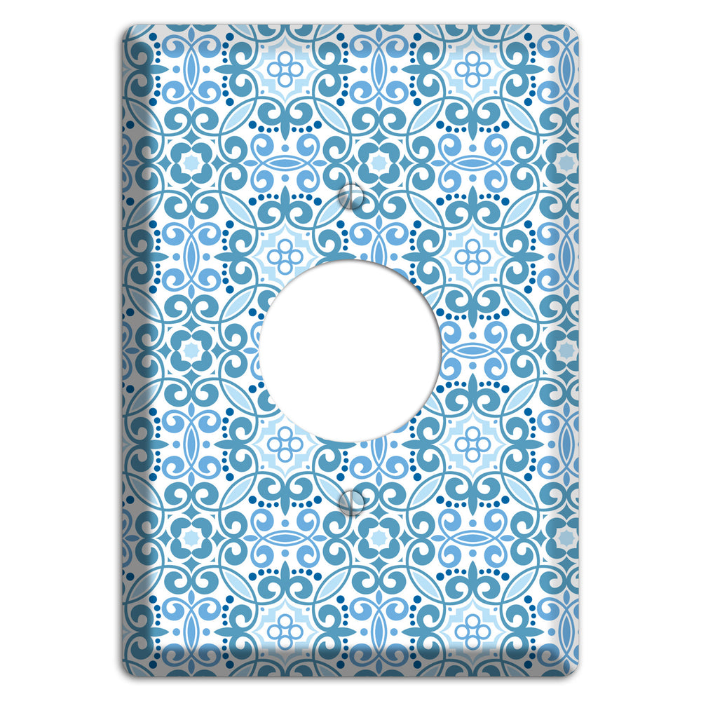 Multi Blue Foulard Single Receptacle Wallplate