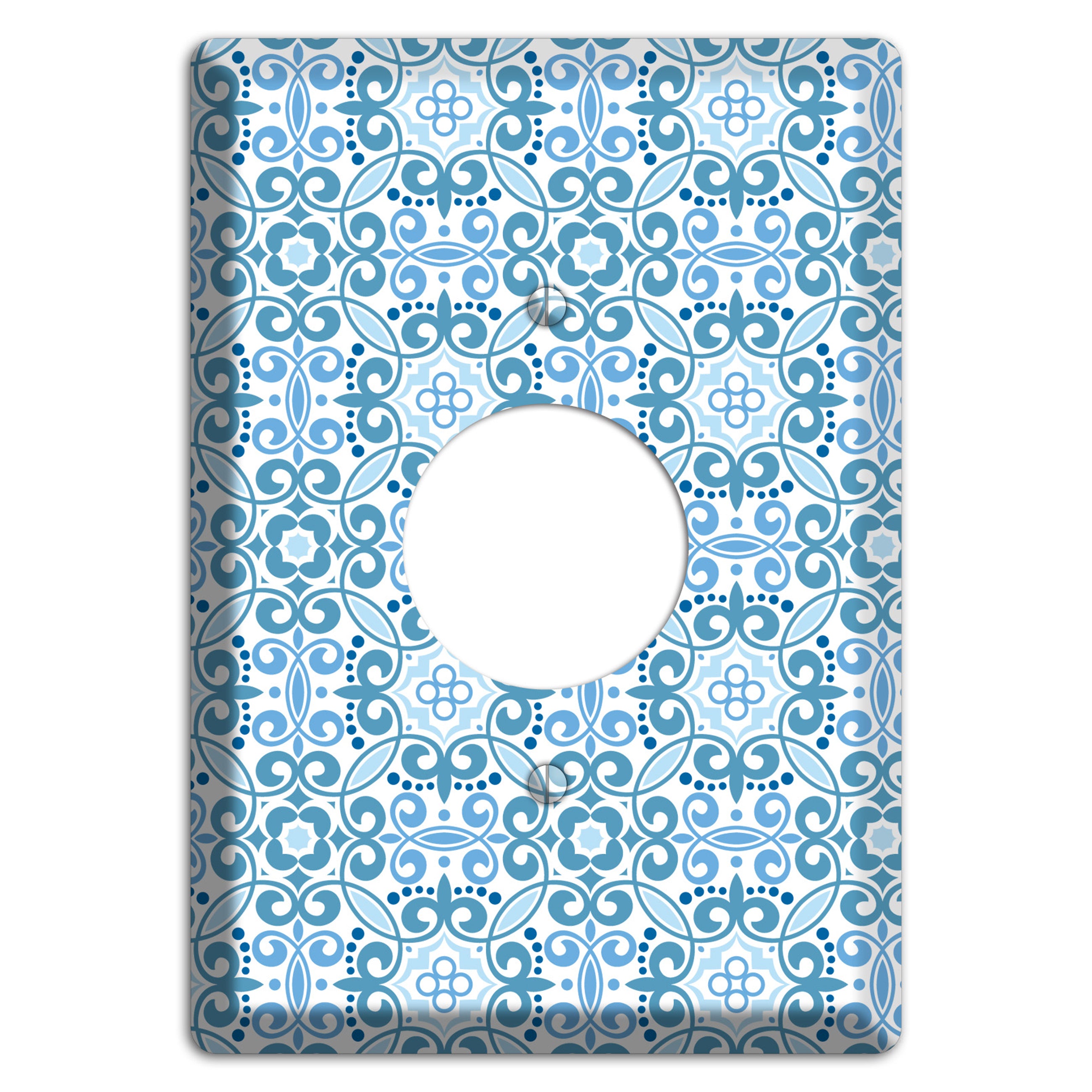 Multi Blue Foulard Single Receptacle Wallplate
