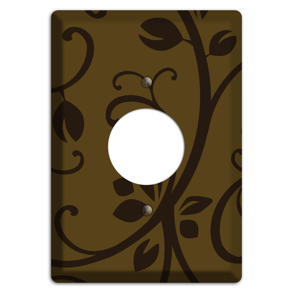 Brown Bud Sprig Single Receptacle Wallplate