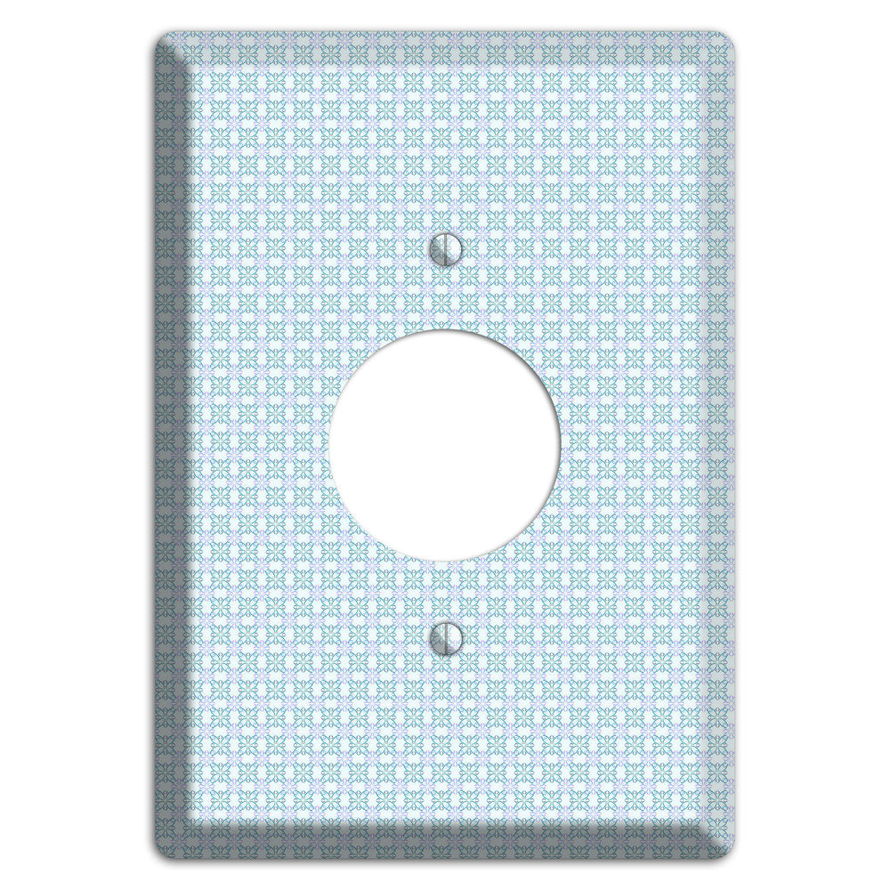 Light Blue and Lavender Tiled Tiny Arabesque Single Receptacle Wallplate