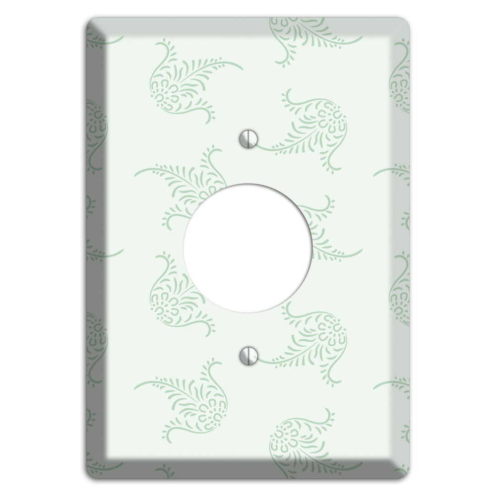Mint Trefoil Cartouche Single Receptacle Wallplate