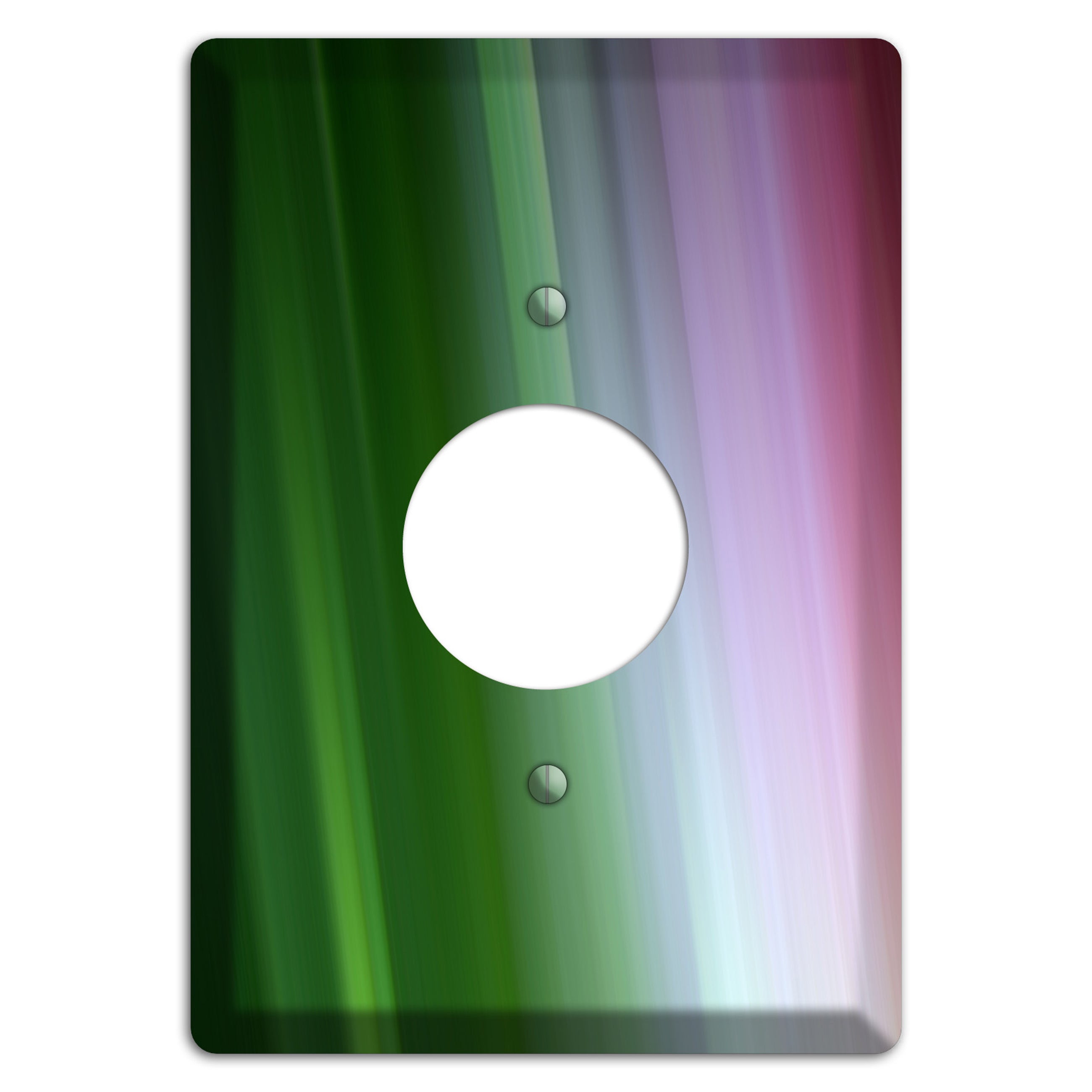 Green Lavender and Pink Ray of Light Single Receptacle Wallplate