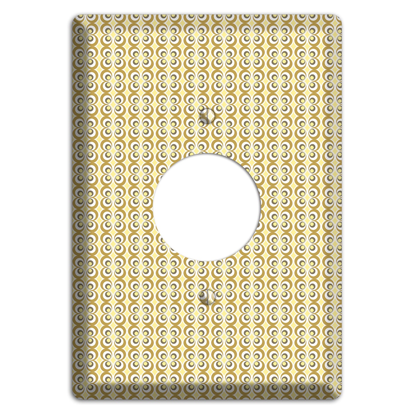Yellow Offset Bullseye Single Receptacle Wallplate