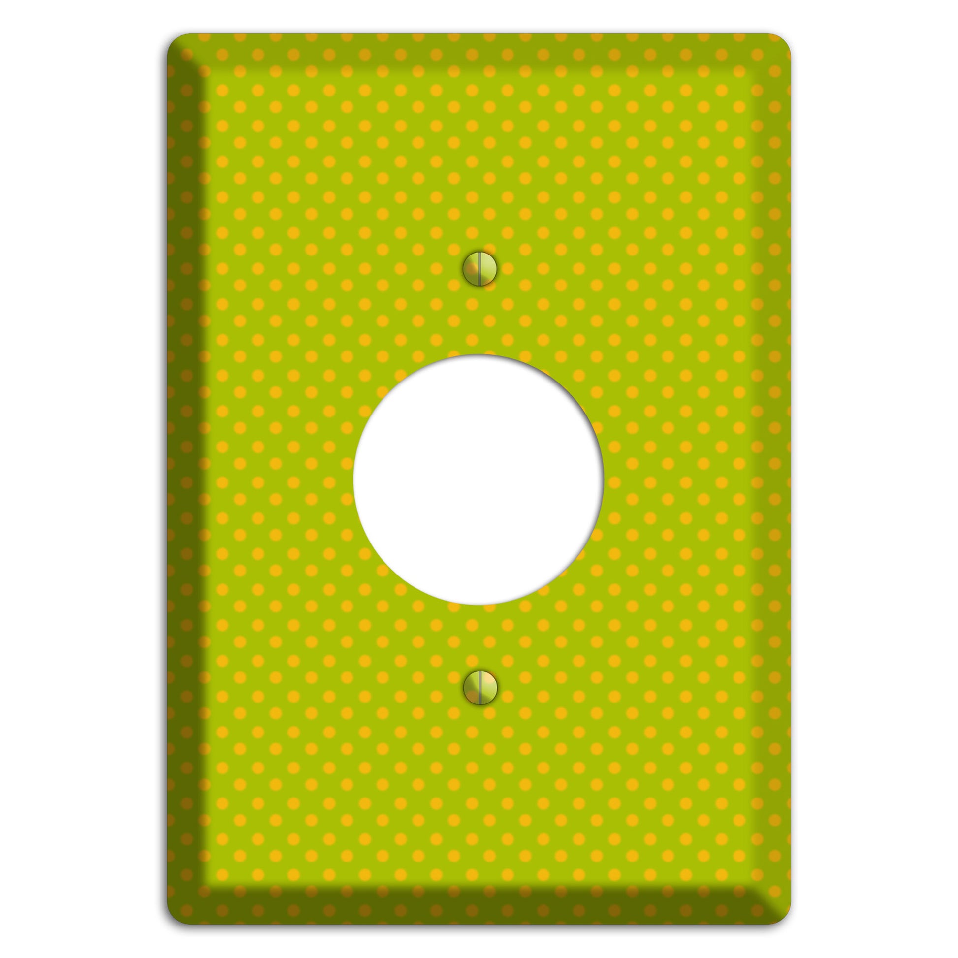 Multi Lime Tiny Polka Dots Single Receptacle Wallplate