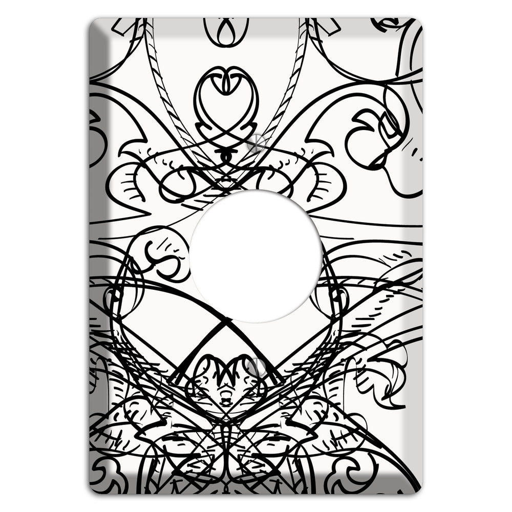 White Deco Sketch Single Receptacle Wallplate