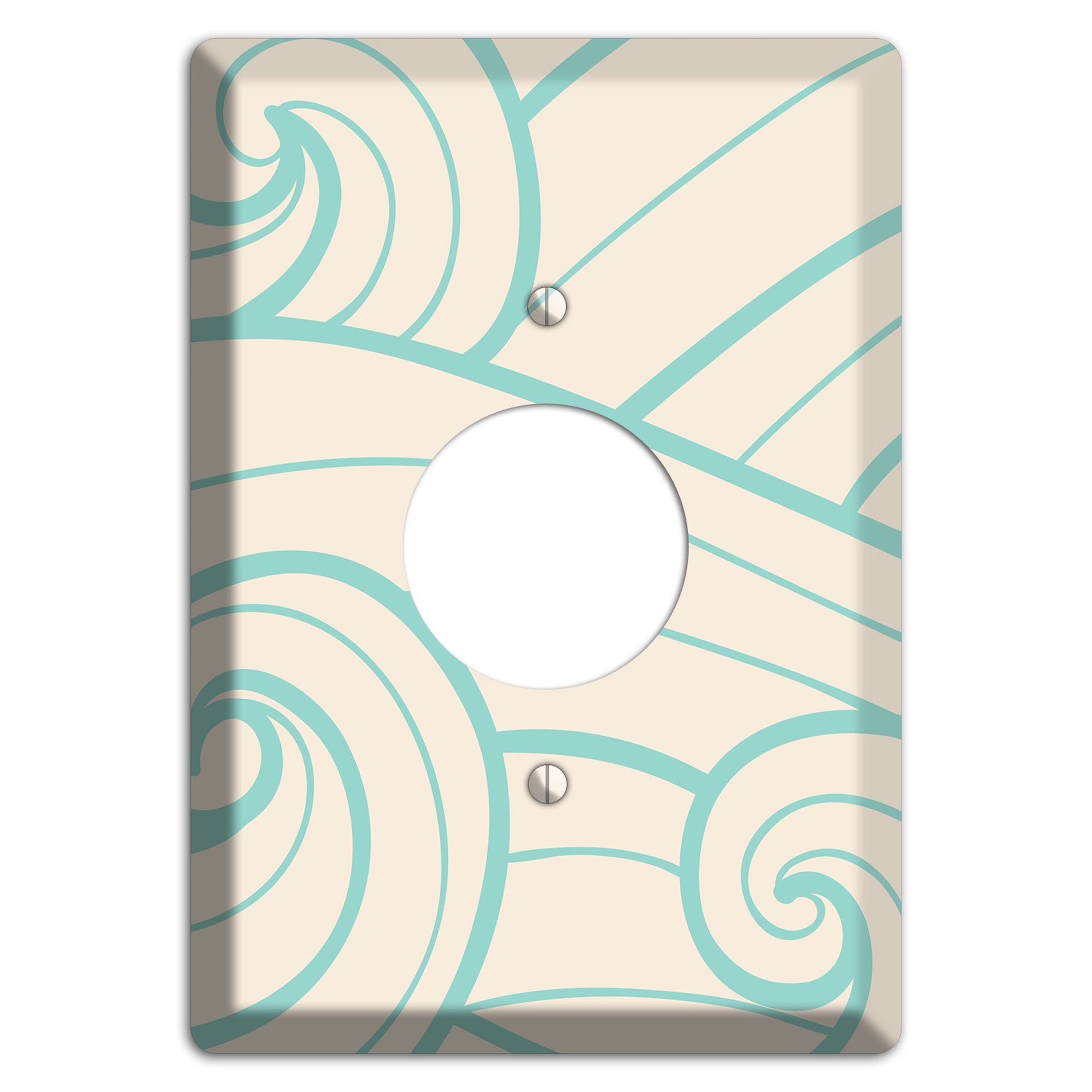 Abstract Curl Cream Single Receptacle Wallplate