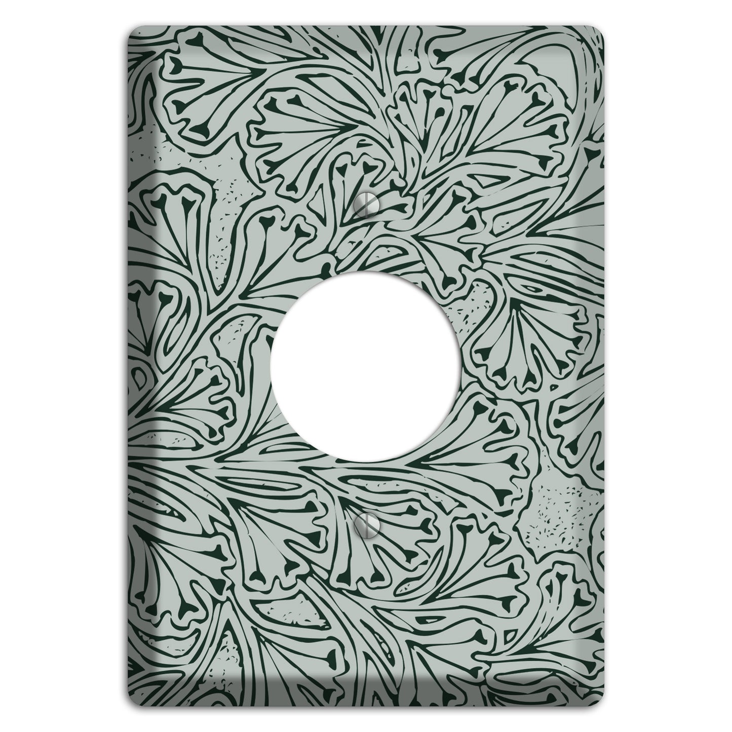 Deco Grey Interlocking Floral Single Receptacle Wallplate