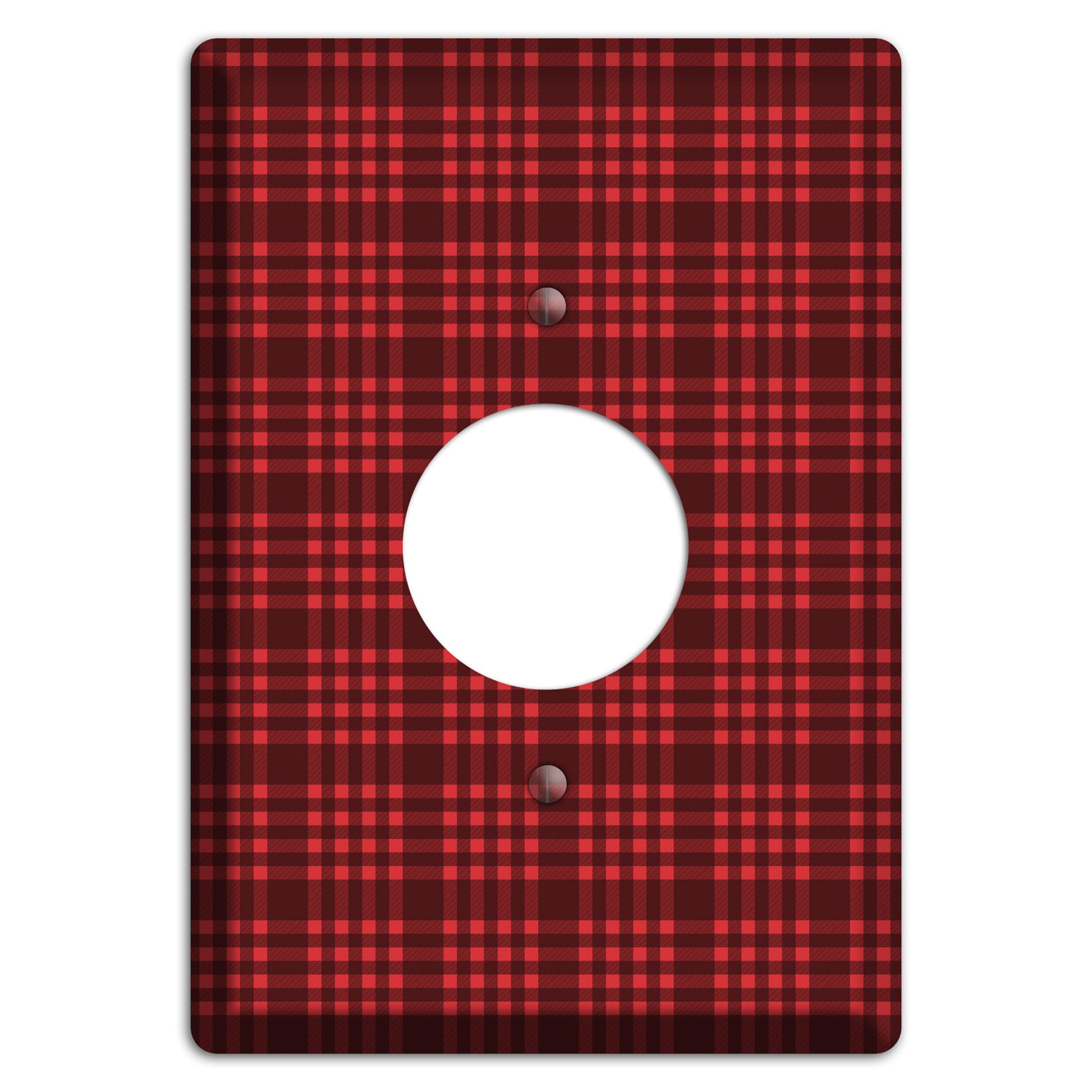 Maroon Plaid Single Receptacle Wallplate