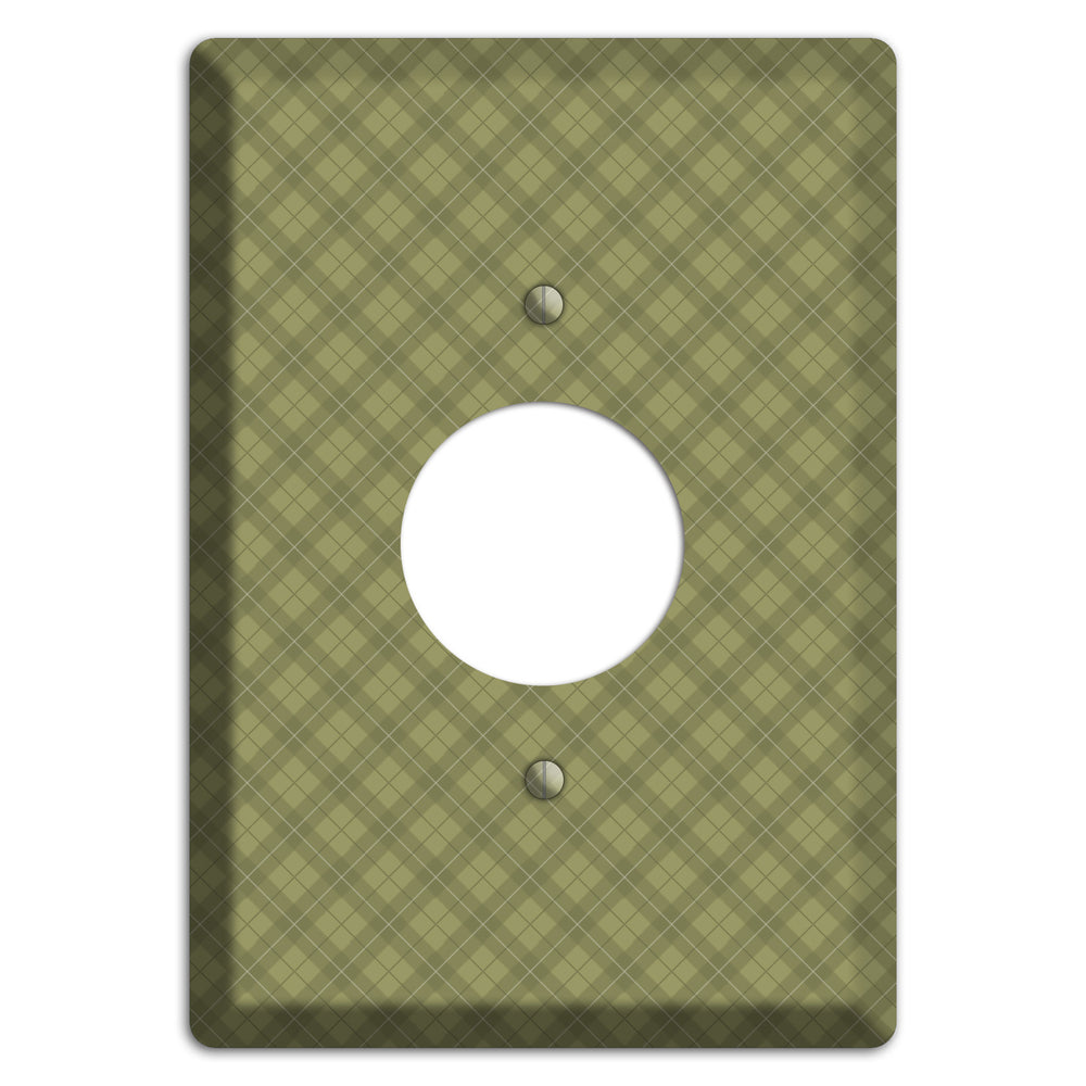 Green Plaid Single Receptacle Wallplate
