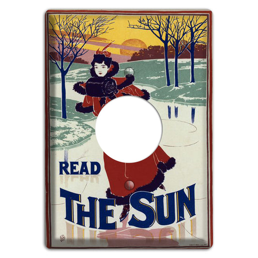 The Sun Vintage Poster Single Receptacle Wallplate