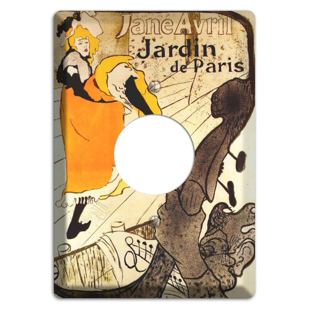 Jane Avril Vintage Poster Single Receptacle Wallplate