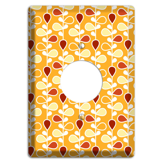 Orange with Yellow and Red Drop and Vine Single Receptacle Wallplate