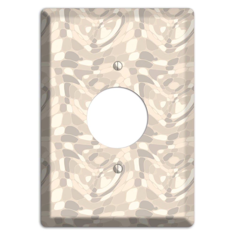 Beige Large Abstract Single Receptacle Wallplate