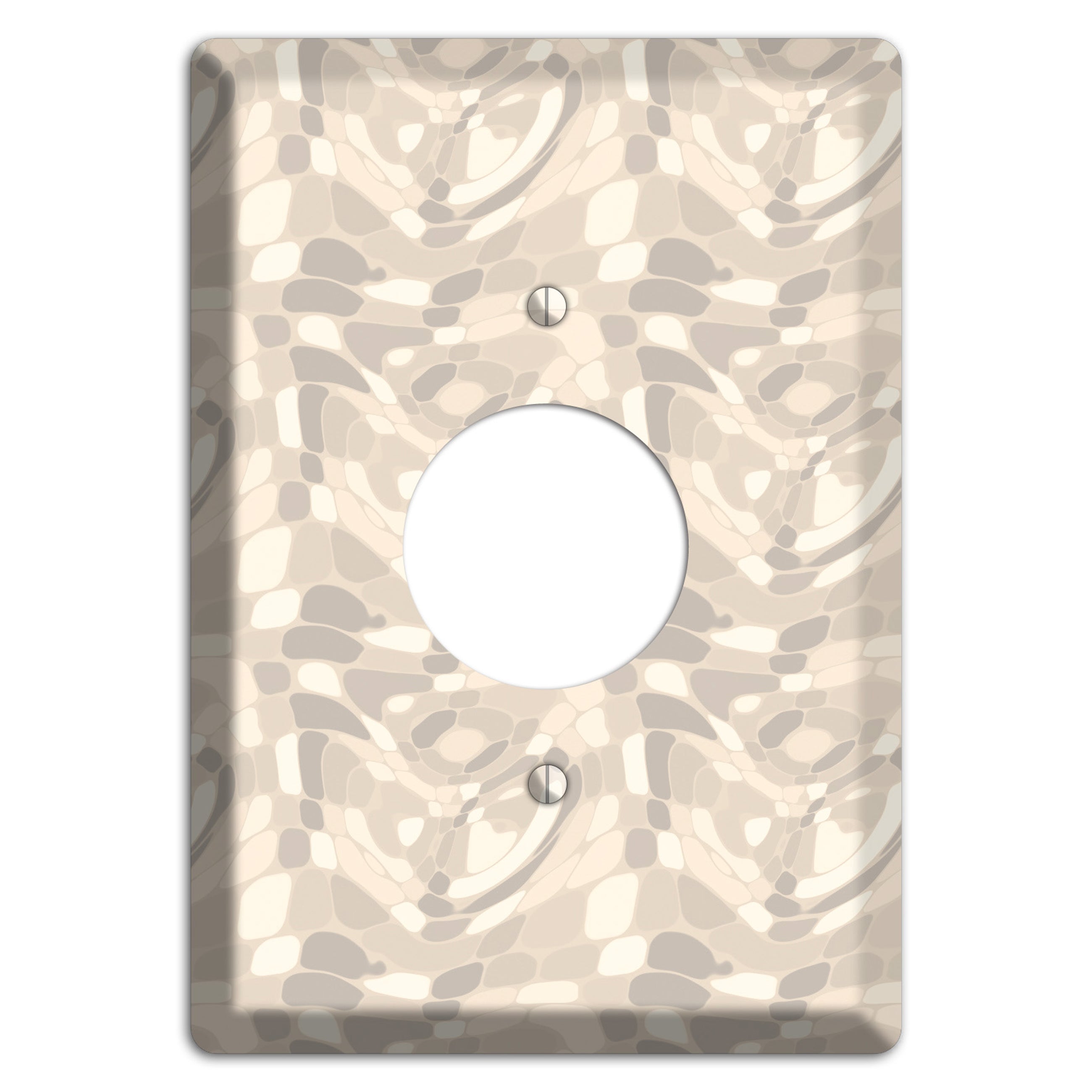 Beige Large Abstract Single Receptacle Wallplate