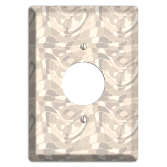 Beige Large Abstract Single Receptacle Wallplate