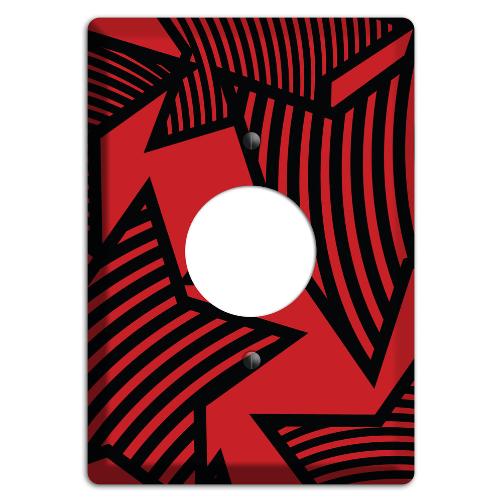 Red with Large Black Stars Single Receptacle Wallplate